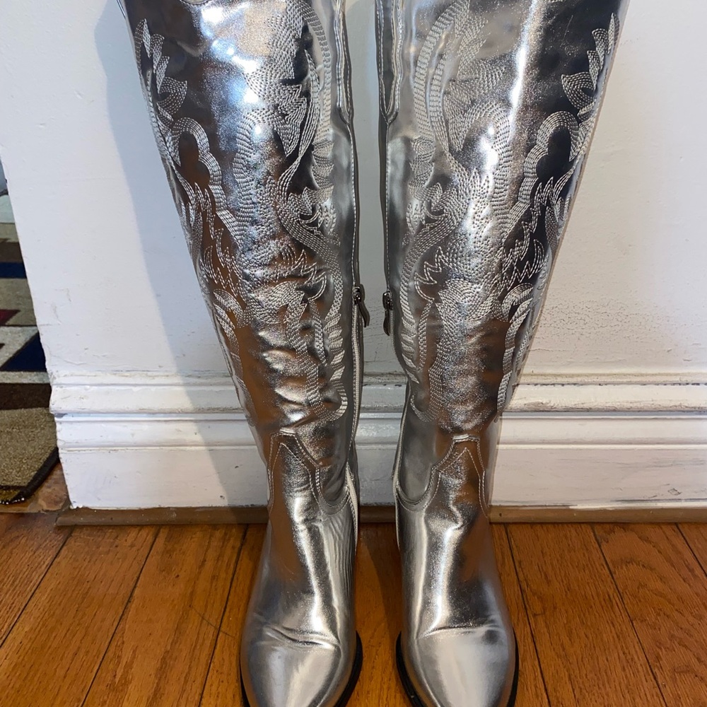 Silver Cowboy Boots - Picture 2 of 4